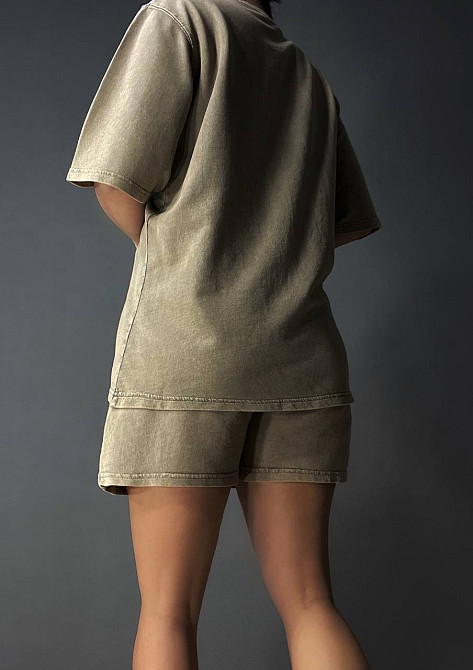 Костюм женский Pepper&mint 25-02 варёный тай-дай футболка и шорты с вышивкой бежевый, бежевый, M Киев - изображение 15