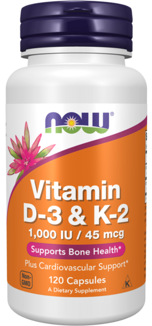Витамин Д3 и К2 для костей и сосудов Now Foods Vitamin D-3 & K-2 120 капс Киев - изображение 1