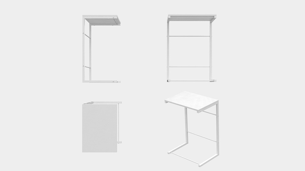 Столик приставний Террі Ferrum-decor 650x440x330 Білий метал ДСП Біле 16 мм (FRD-104655) Дніпро - фото 7