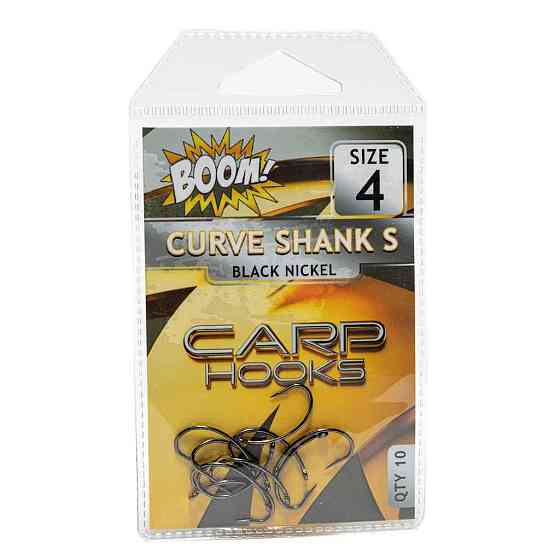 Гачок для мирної риби Curve Shank S №4 (10 шт/уп) (Black Nickel) ТМ BOOM Київ