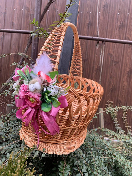 Кошик великий, плетений, з квіткою Київ - фото 8