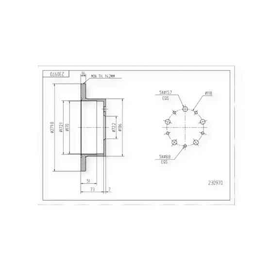 Диск Fiat Ducato (2006-) задний (d280x16mm) тормозной Мукачево