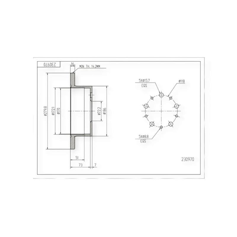Диск Fiat Ducato (2006-) задній (d280x16mm) гальмівний Мукачево - фото 1