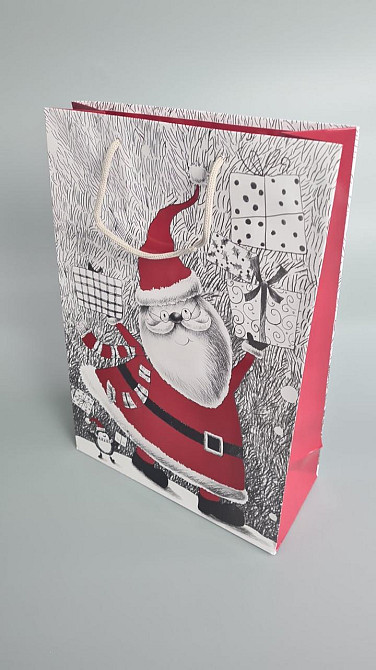 Большой бумажные пакет вертикальный 25/37/8 новогодний -026 (12 шт) Харьков - изображение 1