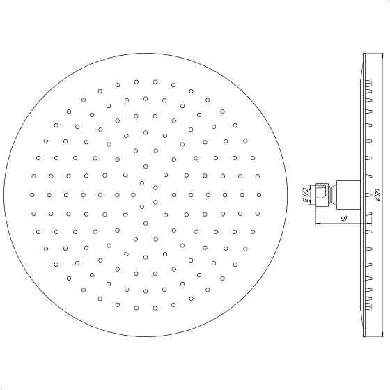 Душова лійка Globus Lux STS-0300 ТРОПИК St/ STEEL Polish Луцк