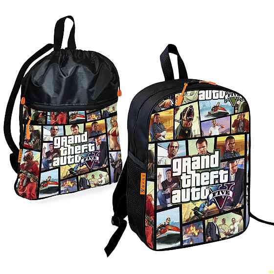 Шкільний рюкзак дитячий GTA Grand Theft Auto + Сумка для взуття спортивної форми рюкзак-мішок хлопчикові (01915) Київ