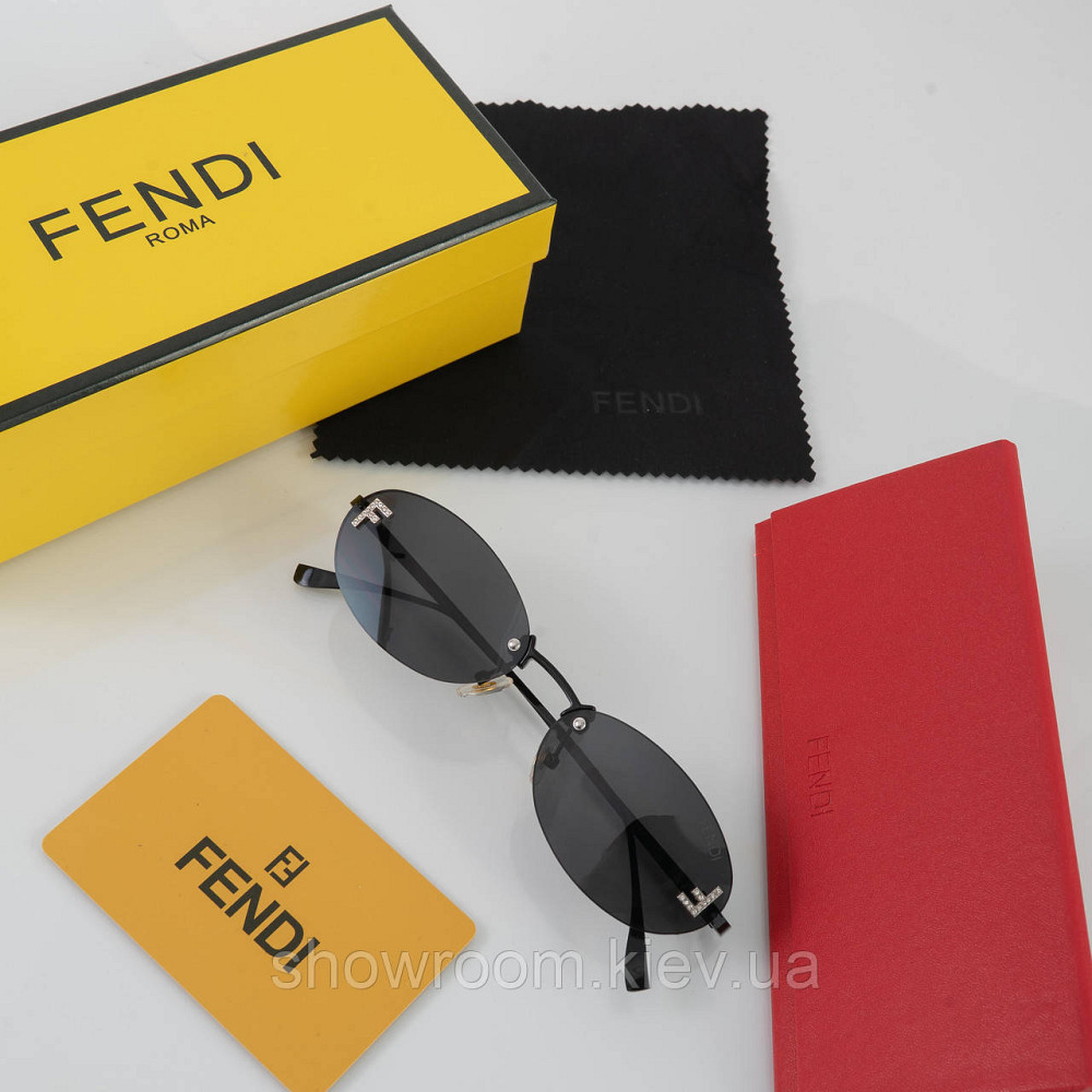 Жіночі брендові безоправні окуляри Fendi (48400) black Київ - фото 4