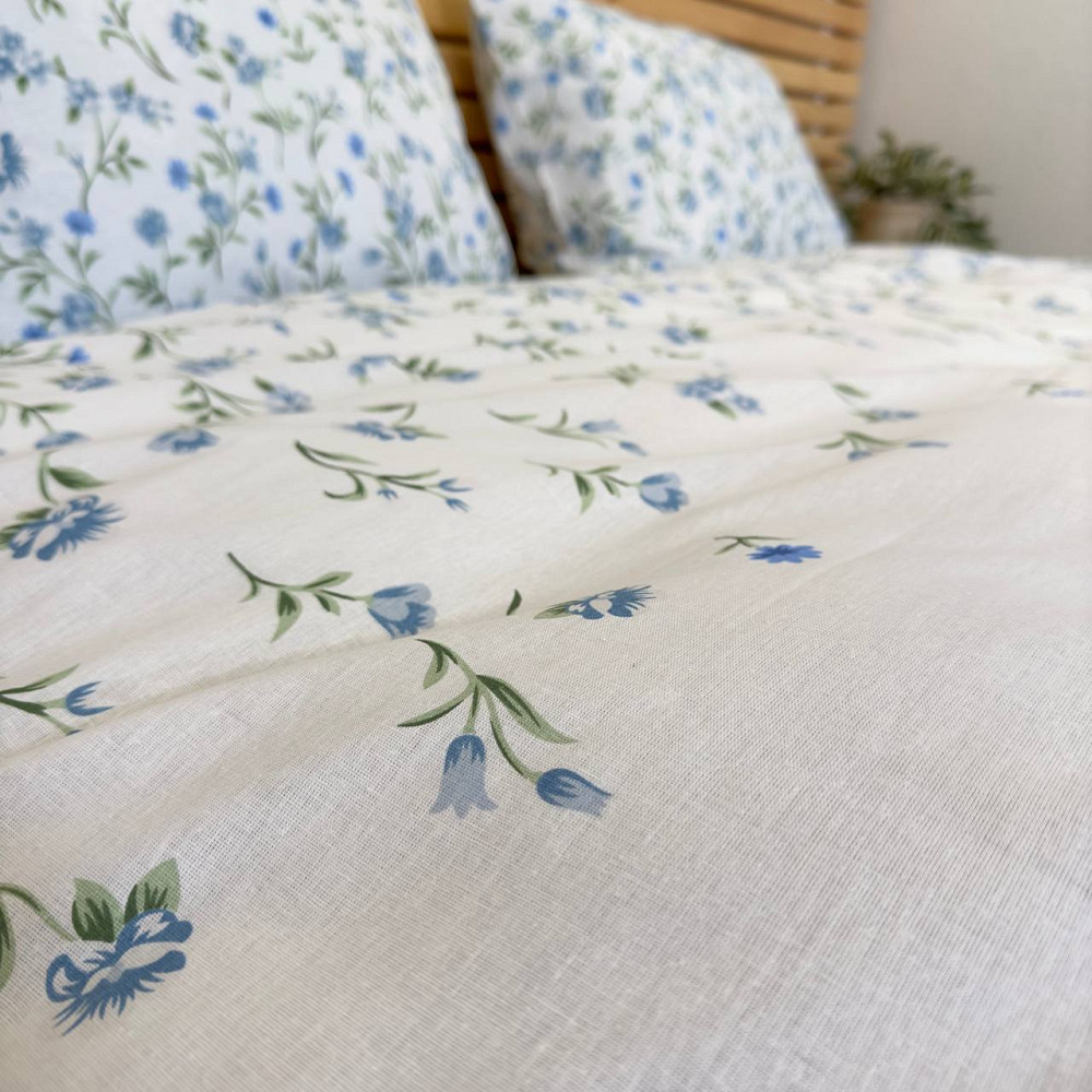 Постельное белье бязь Евро Цветы 100% хлопок YouStar (Белый) Сумы - изображение 4