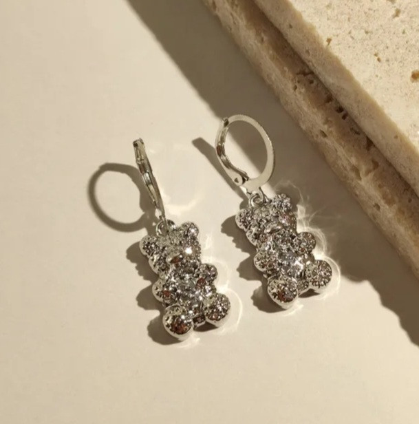 Сережки ведмедики для дітей сріблясті Київ - фото 1