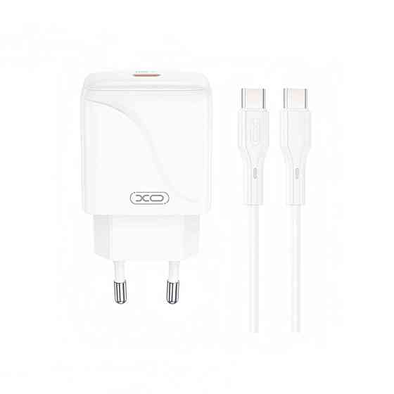 Мережевий зарядний пристрій XO L141 Single USB-C 20W + Type-C кабель білий Львів