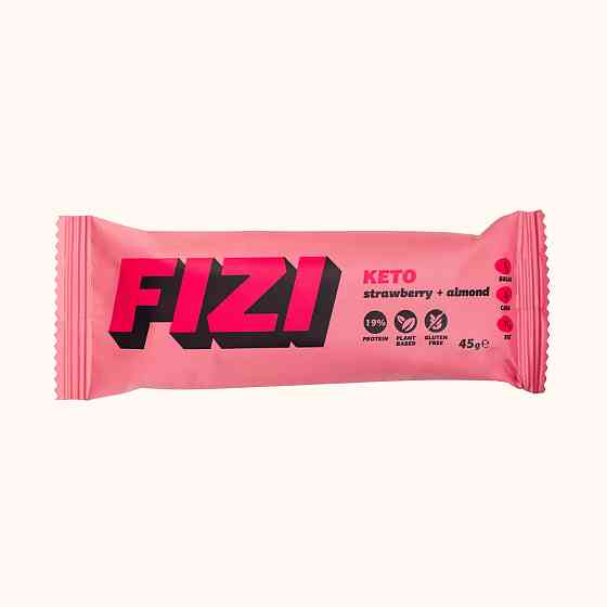 Батончик Fizi КЕТО Strawberry + Almond 45g Луцьк