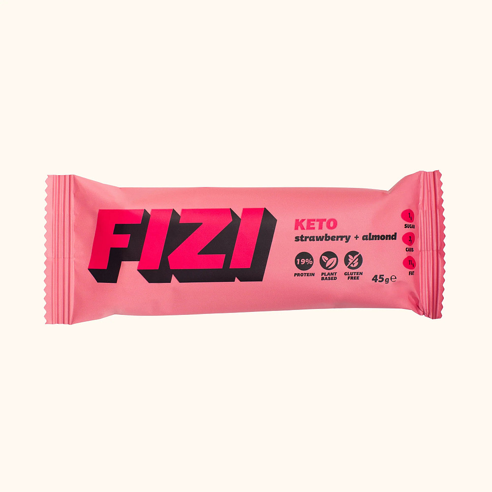 Батончик Fizi КЕТО Strawberry + Almond 45g Луцьк - фото 1
