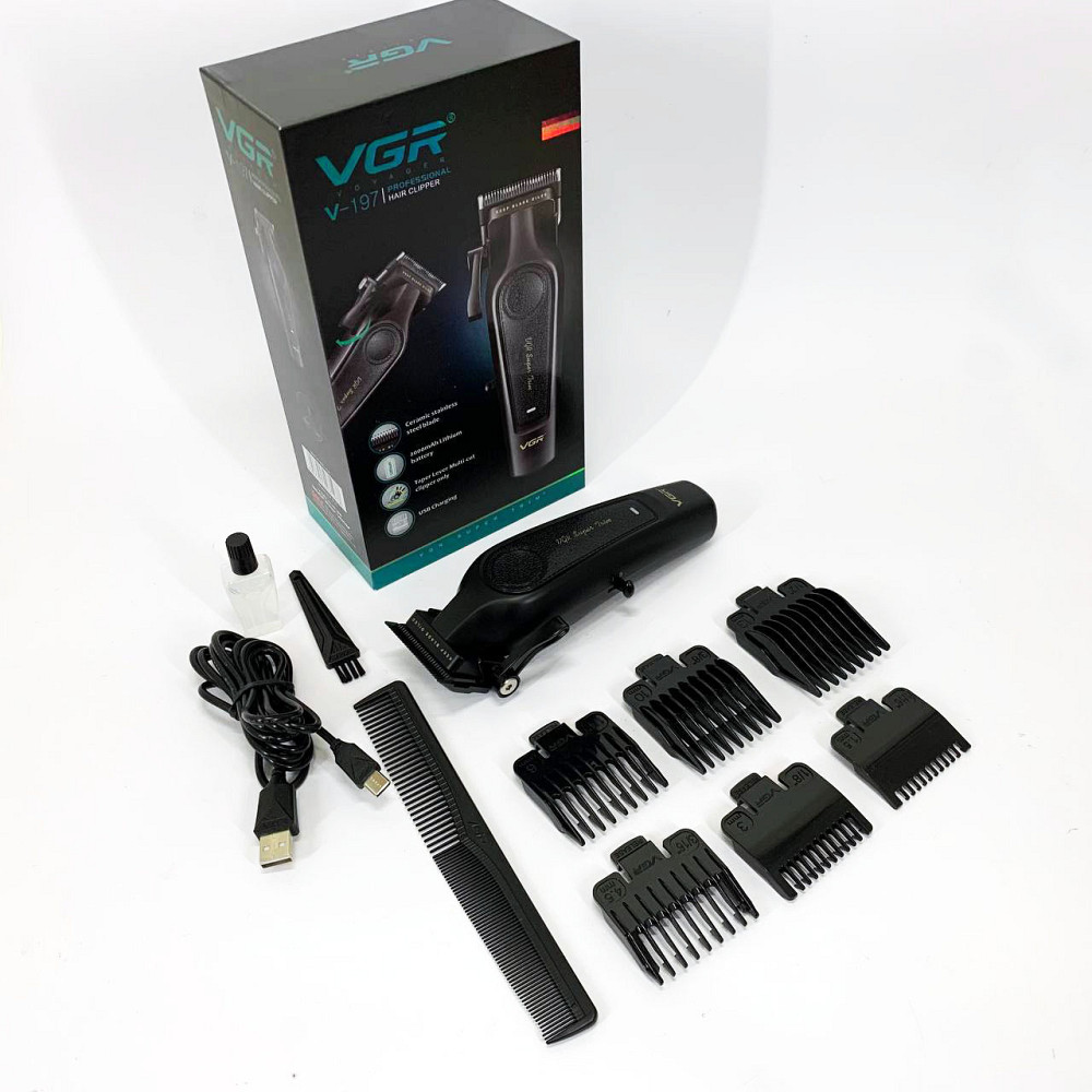 Електрична машинка для стрижки з насадками VGR, Професійний тример з насадками, Тример для скронь JQ-74 Львів - фото 8