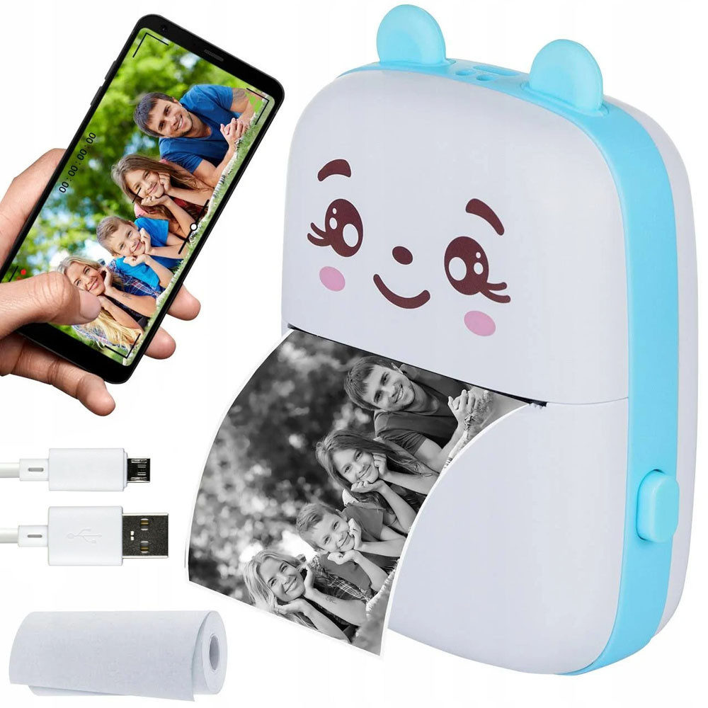 Портативний міні принтер + Подарунок 3шт Клейкий термопапір / Дитячий термопринтер / Принтер для телефону Київ - фото 2