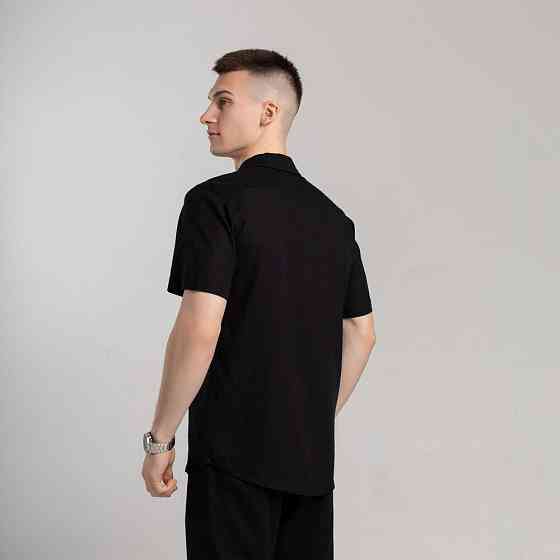 Чоловіча сорочка з коротким рукавом чорна Pobedov Marsel Київ