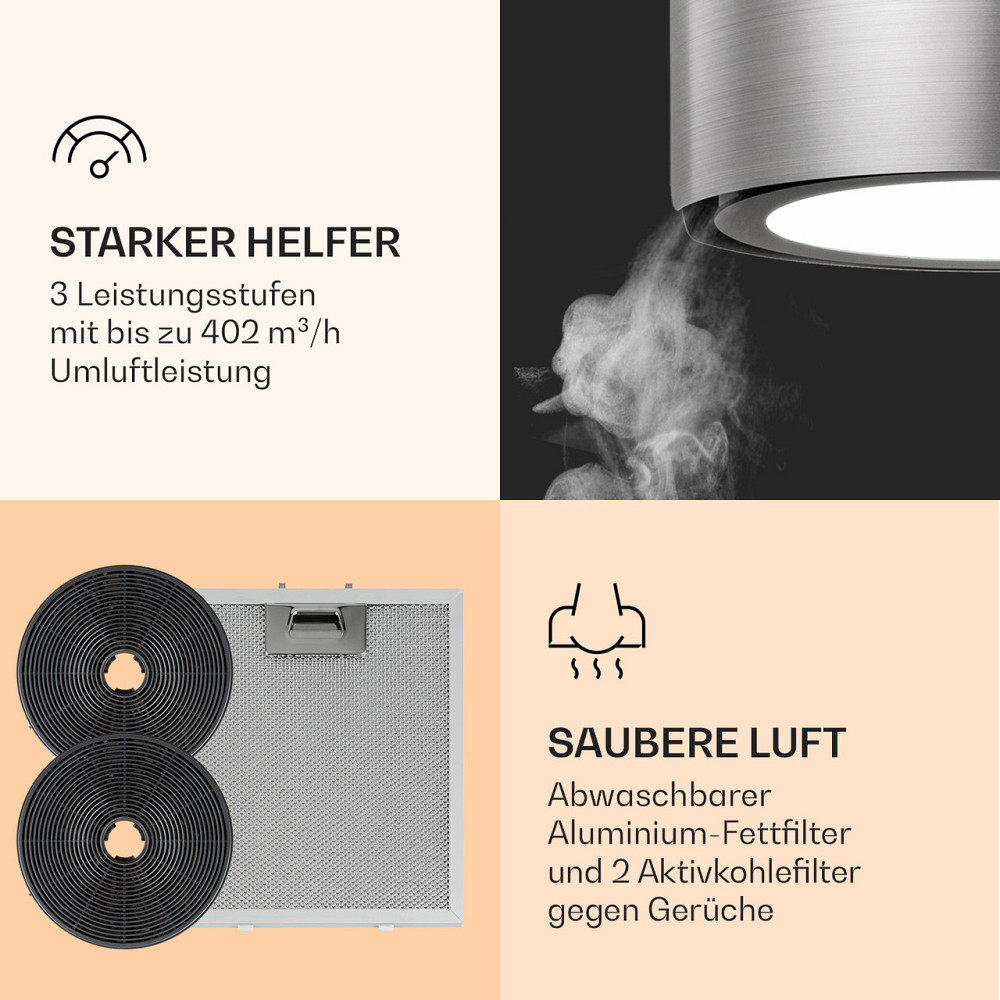 Вытяжка Skyfall Smart Island Ø45см рециркуляционная 402м³/ч LED серебристый (Германия, читать описание) Ровно - изображение 5