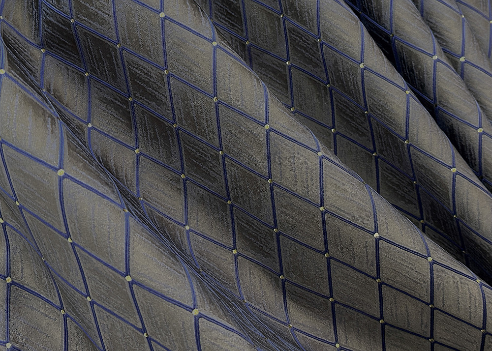 Комплект готових штор VR-Textil Жакард RUBI № 1756ш Графітовий з синім 150х300 см 2 шт (33-0714) Київ - фото 6