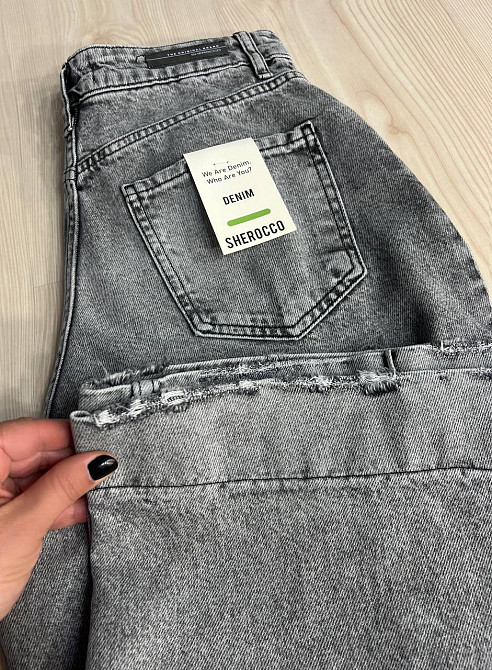 Шорти жіночі джинсові Sherocco 391 бермуди довгі з манжетами та стрілкою сірі, сірий, 28, 28, 78 см, 109 см Київ - фото 4