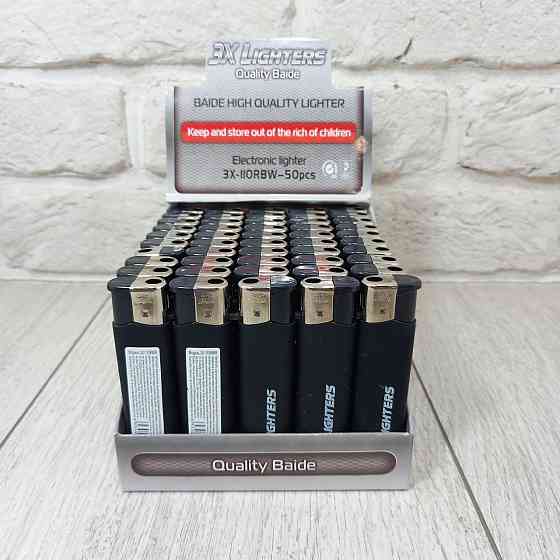 Зажигалка 3X прорезиненная черная уп/50шт Харьков